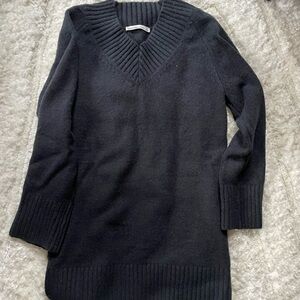 Abercrombie Long-Sleeve Easy Mini Sweater Dress Black Xs P